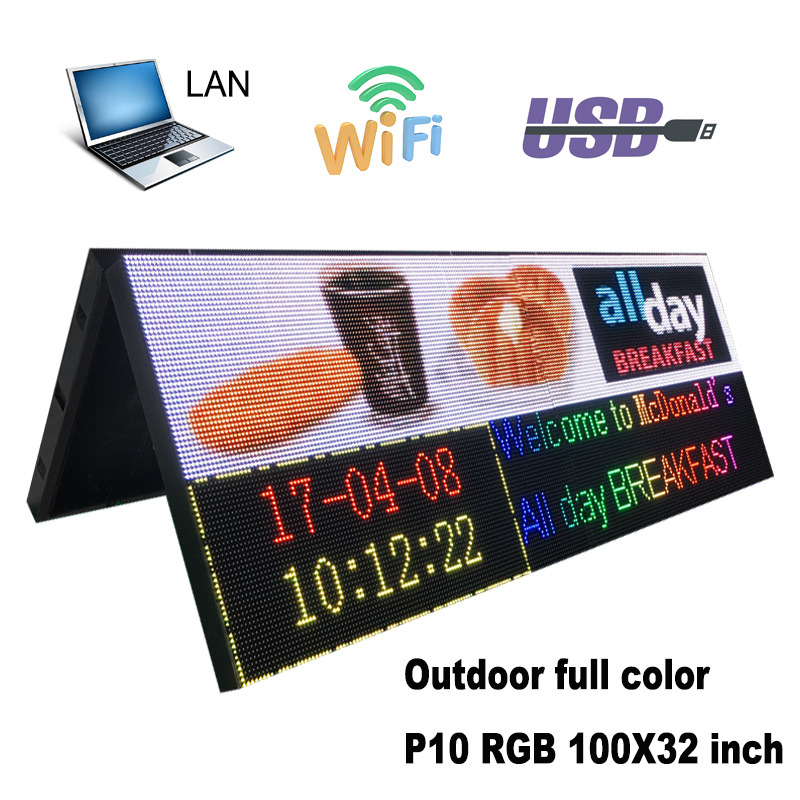 forstyrrelse Vær stille Rundt om 2560x800mm Outdoor LED display P10 RGB SMD Full color Waterproof LED  advertising screen wall